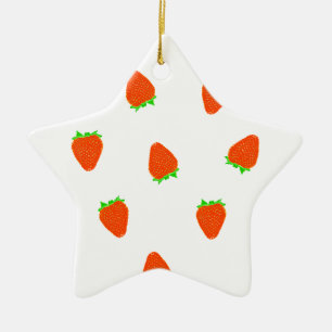 strawberry pattern ceramic ornament