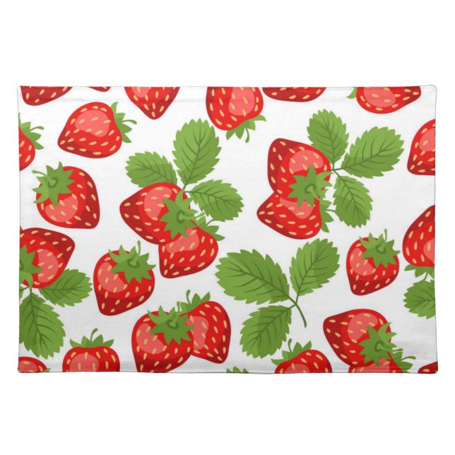 Strawberry pattern cloth placemat (Front)