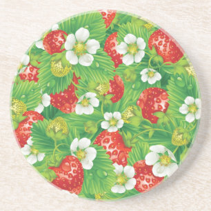 Strawberry pattern coaster