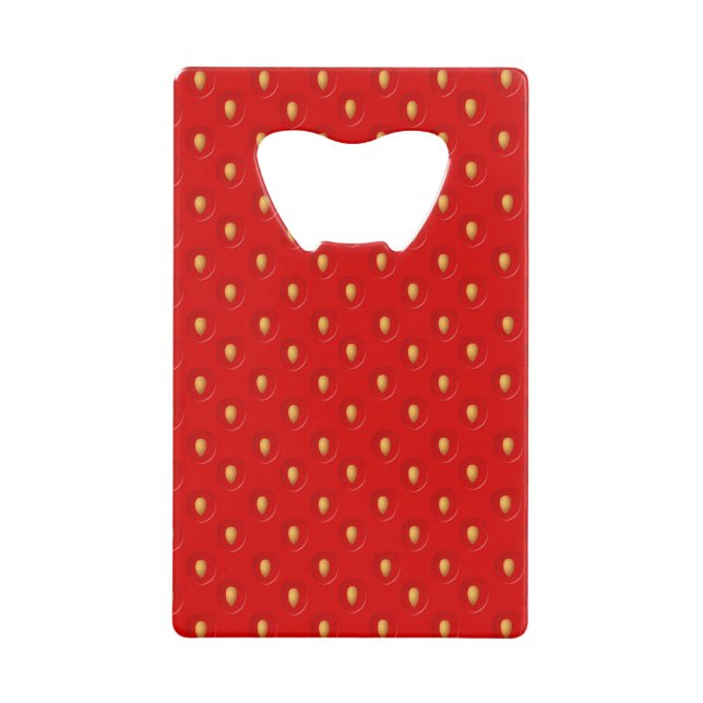 Strawberry Pattern Credit Card Bottle Opener (Front)