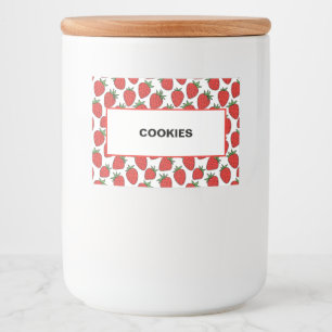 Strawberry Pattern Cute & Fun Kitchen Food Label