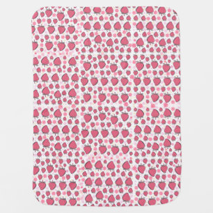 Strawberry Pattern – Cute Hand Drawn Fruit Design Baby Blanket