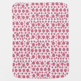 Strawberry Pattern – Cute Hand Drawn Fruit Design Baby Blanket