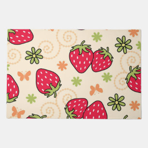 Strawberry pattern doormat