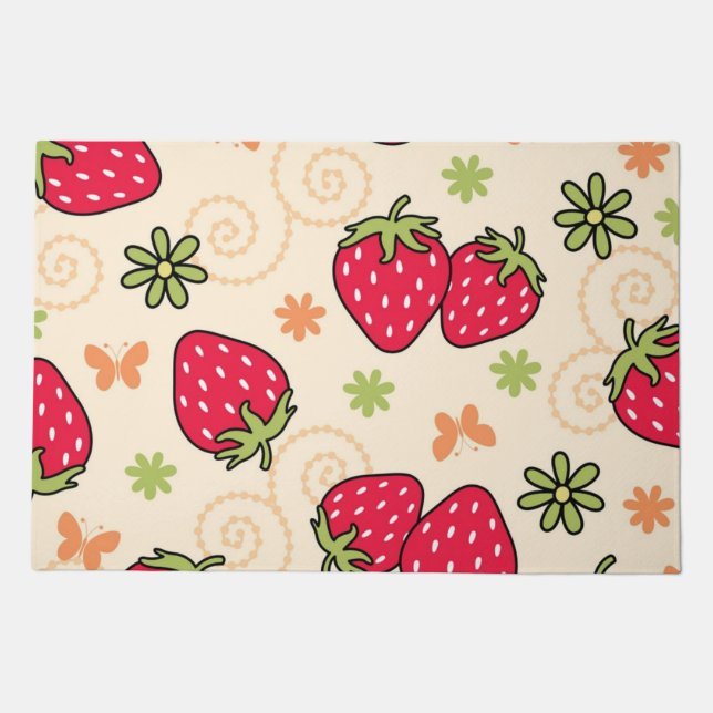 Strawberry pattern doormat (Front)