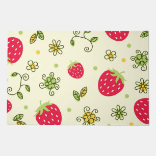 Strawberry pattern doormat