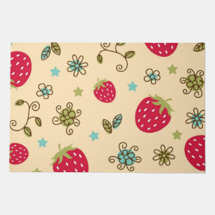 Strawberry pattern doormat
