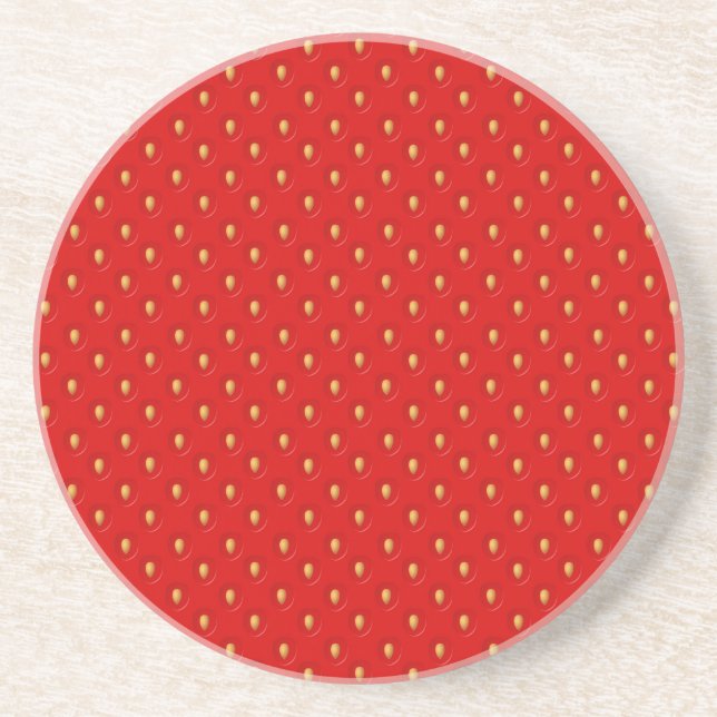 Strawberry Pattern Drink Coaster (Front)