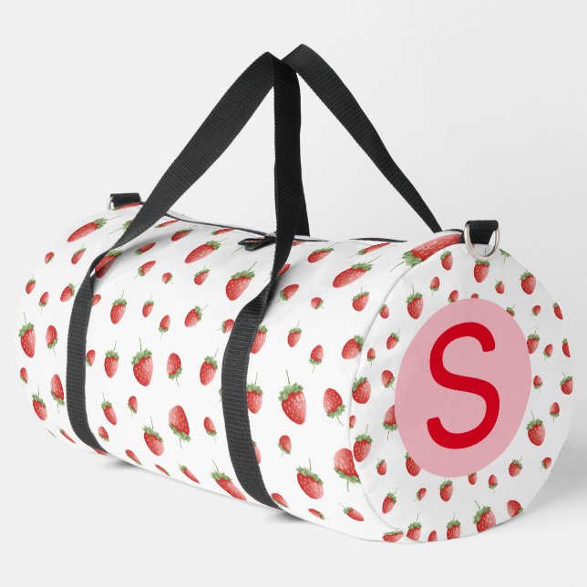 Strawberry Pattern Duffle Bag (Left Corner)