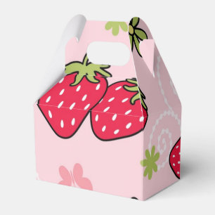 Strawberry pattern favor boxes