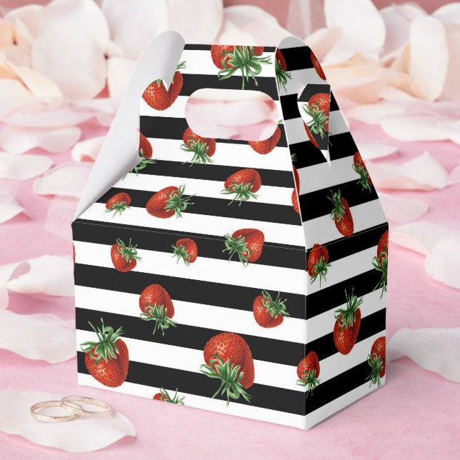 Strawberry Pattern Favor Boxes (Wedding)