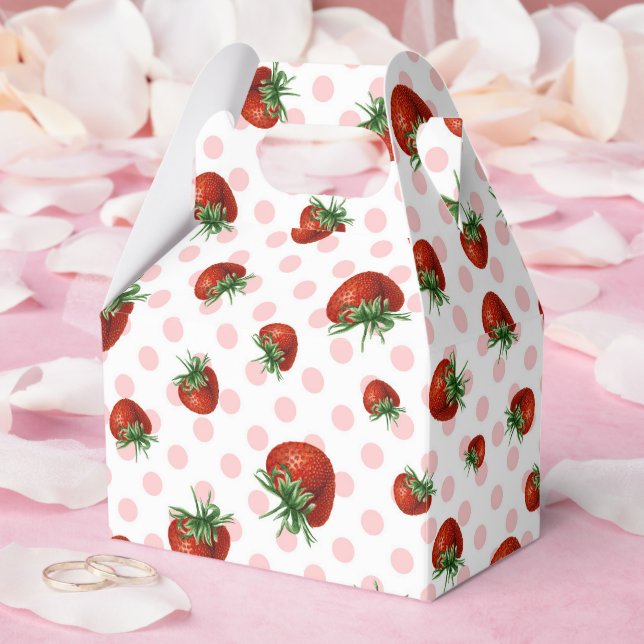 Strawberry Pattern Favor Boxes (Wedding)