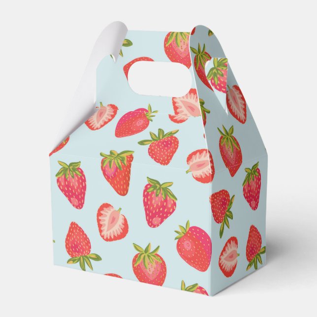Strawberry Pattern Favor Boxes (Front Side)