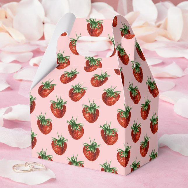 Strawberry Pattern Favor Boxes (Wedding)