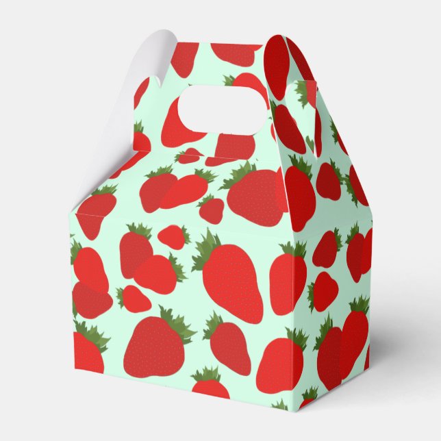 Strawberry Pattern Favor Boxes (Front Side)