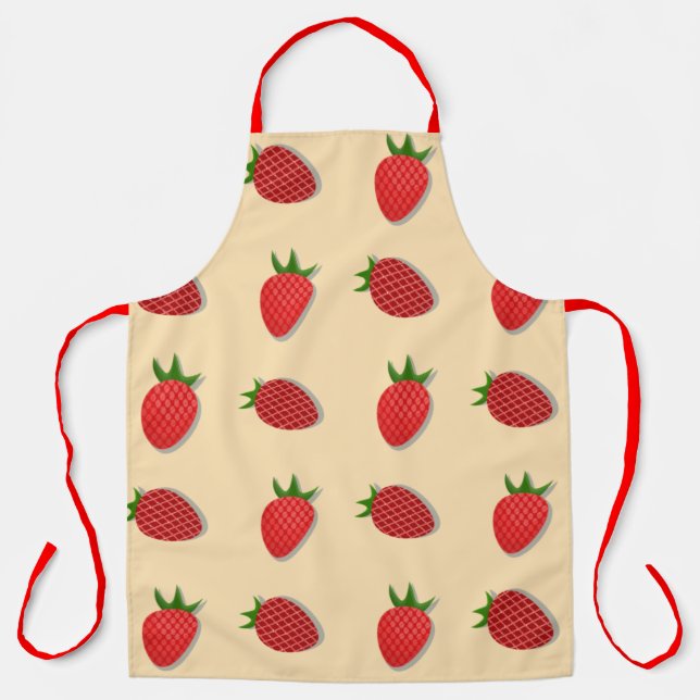 Strawberry pattern for fruit summertime good vibes apron (Front)