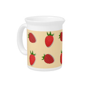 Strawberry pattern for fruit summertime good vibes beverage pitcher