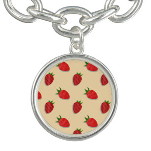 Strawberry pattern for fruit summertime good vibes bracelet