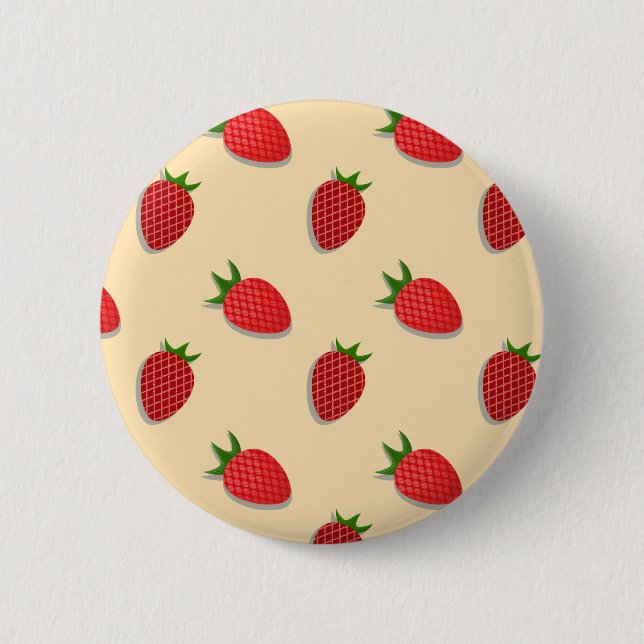 Strawberry pattern for fruit summertime good vibes button (Front)