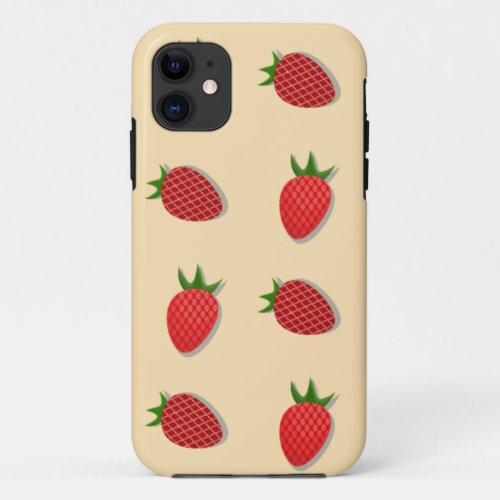 Strawberry pattern for fruit summertime good vibes iPhone 11 case