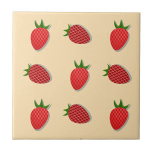 Strawberry pattern for fruit summertime good vibes ceramic tile