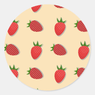 Strawberry pattern for fruit summertime good vibes classic round sticker