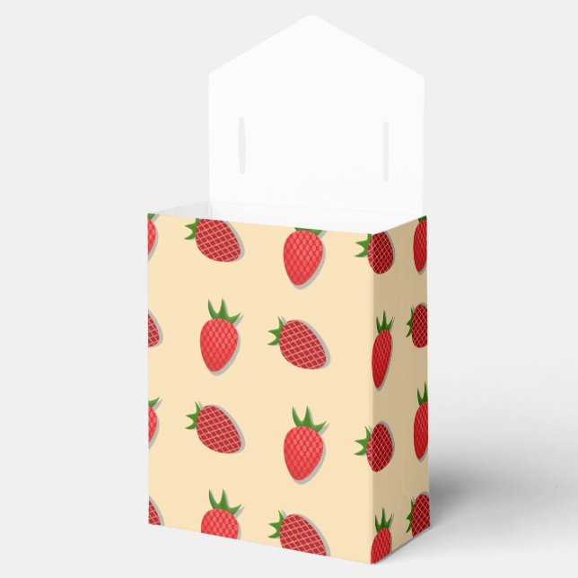 Strawberry pattern for fruit summertime good vibes favor boxes (Opened)