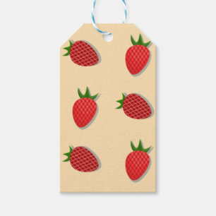 Strawberry pattern for fruit summertime good vibes gift tags