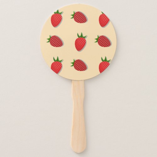 Strawberry pattern for fruit summertime good vibes hand fan