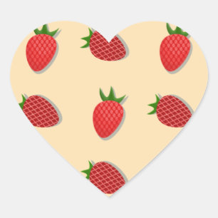 Strawberry pattern for fruit summertime good vibes heart sticker