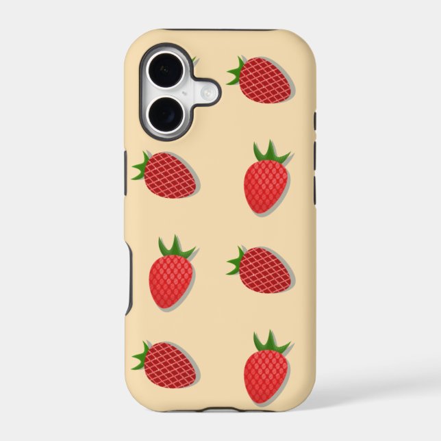 Strawberry pattern for fruit summertime good vibes iphone case (Back)