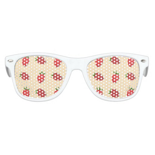 Strawberry pattern for fruit summertime good vibes kids sunglasses
