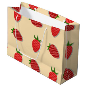 Strawberry pattern for fruit summertime good vibes large gift bag