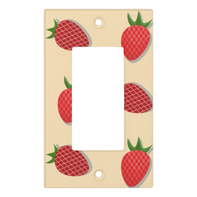 Strawberry pattern for fruit summertime good vibes light switch cover (Front)