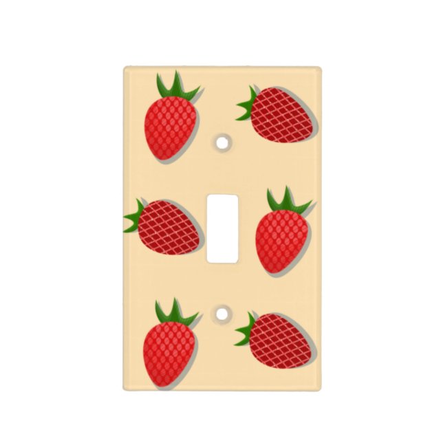 Strawberry pattern for fruit summertime good vibes light switch cover (Front)