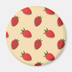 Strawberry pattern for fruit summertime good vibes magnet