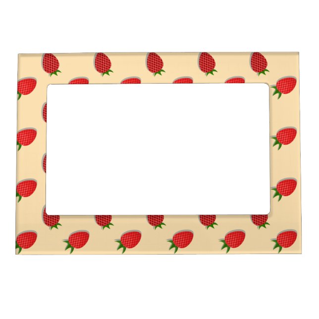 Strawberry pattern for fruit summertime good vibes magnetic frame (Front)