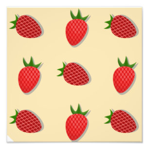 Strawberry pattern for fruit summertime good vibes photo print