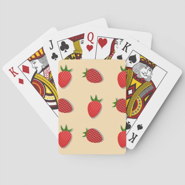 Strawberry pattern for fruit summertime good vibes poker cards (Back)
