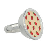 Strawberry pattern for fruit summertime good vibes ring (Side)