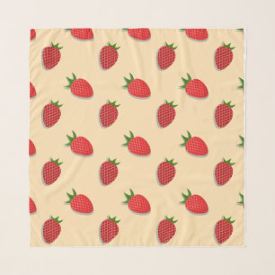 Strawberry pattern for fruit summertime good vibes scarf
