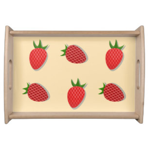 Strawberry pattern for fruit summertime good vibes serving tray
