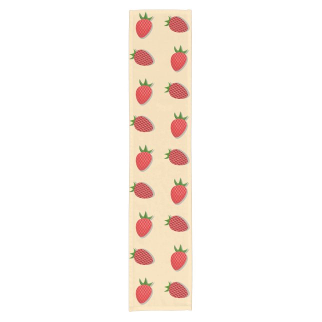 Strawberry pattern for fruit summertime good vibes short table runner (Front)