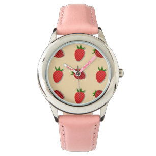 Strawberry pattern for fruit summertime good vibes watch
