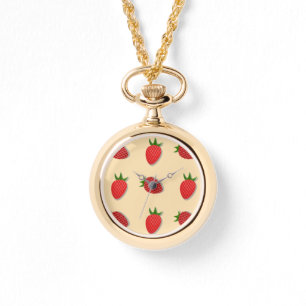 Strawberry pattern for fruit summertime good vibes watch