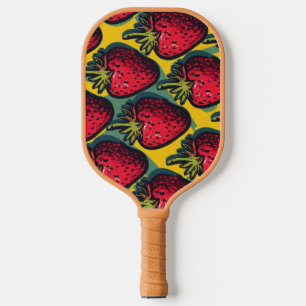 Strawberry Pattern Fruitarian Berry Strawberries F Pickleball Paddle
