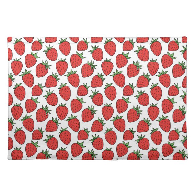 Strawberry Pattern | Fun & Fresh Table Décor Cloth Placemat (Front)
