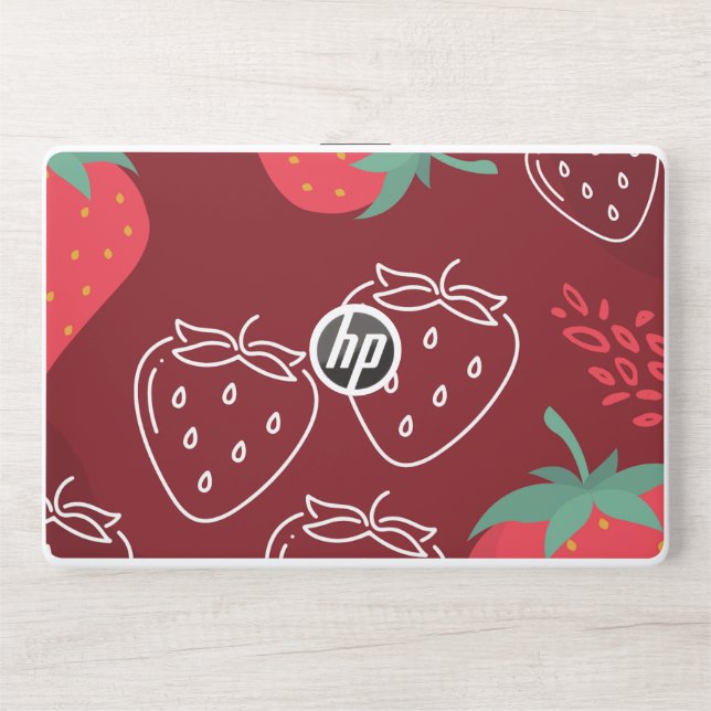 Strawberry pattern HP laptop skin (Front)