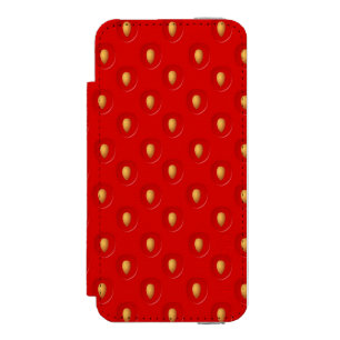 Strawberry Pattern Wallet Case For iPhone SE/5/5s