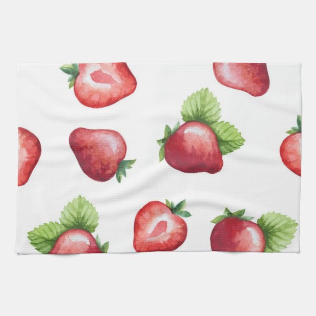 Strawberry pattern kitchen towel (Horizontal)